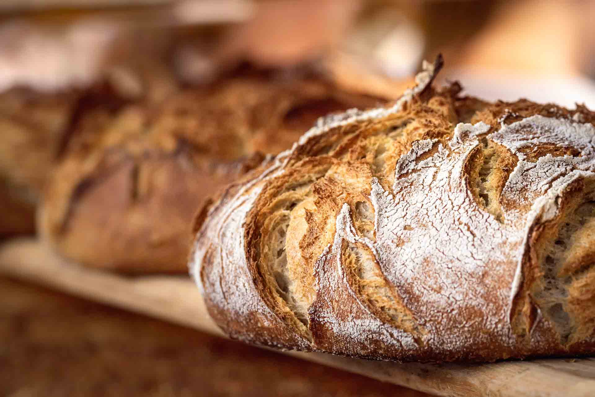 Nahaufnahme von frisch gebackenem Brot